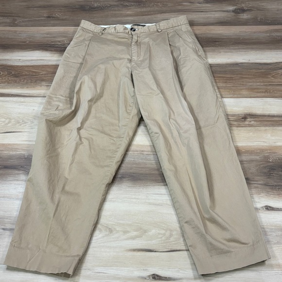 Zara Man Other - Zara Man Pleated Chinos Mens 32 Minimalist Cotton Stretch Tapered Khaki Tan